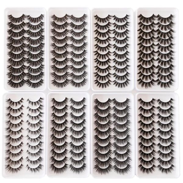 

false eyelashes 10 pairs faux 3d mink lashes natural thick long volume fake makeup eyelash extension silk