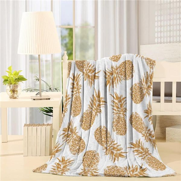 

blankets luxury throw blanket warm pineapple print soft toned with concept image multicolor super