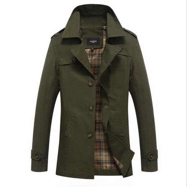 

men's trench coats classdim male smart casual windbreaker long jackets cotton single breasted p4bn, Tan;black