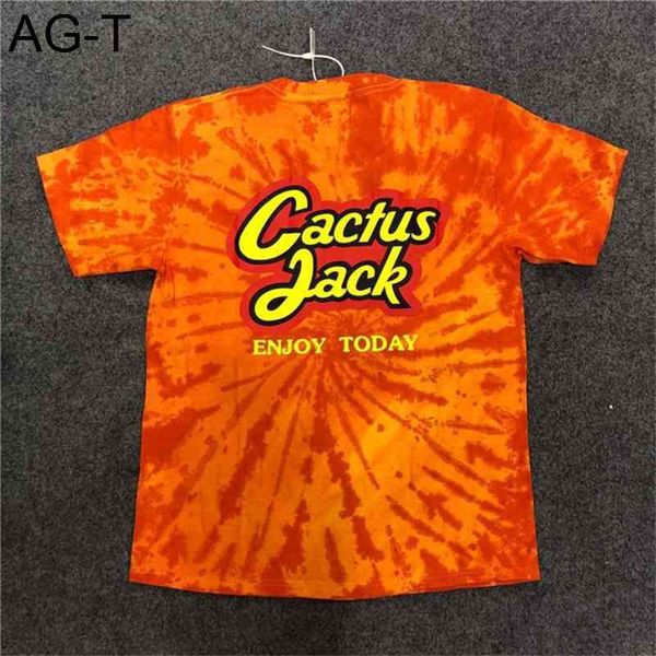 

mens t-shirt hip hop tie-dye cactus jack letter tees men women tshirt, White;black