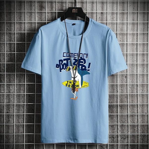 

men's t-shirts short-sleeved t-shirt summer trend tide brand all-match, White;black