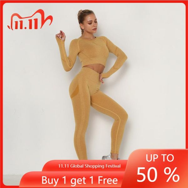

yoga outfit clothing suit female high waist slimming tight sports long-sleeved fitness pants two-piece set of breathable quick-dry