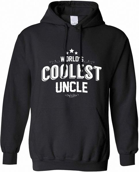 

novelty hoodie worlds coolest uncle slogan n89x#, Black