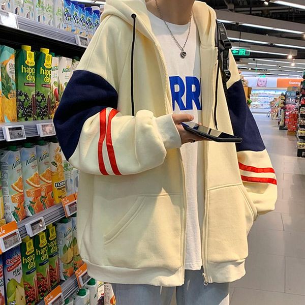 

women's hoodies & sweatshirts white zip hooded sweatshirt women jacket fashion hit color spliced design autumn long sleeve oversized h, Black