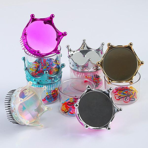 

hair brushes styling comb solid color princess shiny anti-static detangler salon hairdressing tool massage, Silver