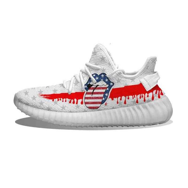 

diy custom america flag lip running shoes mesh printed mens womens trainers outdoor sports sneakers, Black;white