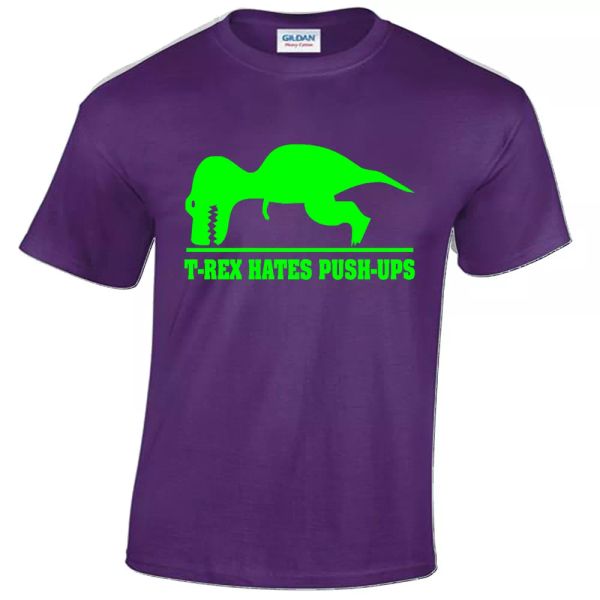 

funny t rex hates push ups t-shirt man dinosaur gym exercise, White;black
