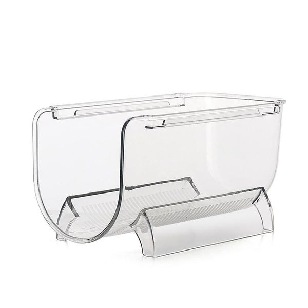 

storage bottles & jars nhbr clear plastic bins food for pantry kitchen refrigerator with handles 4-pack
