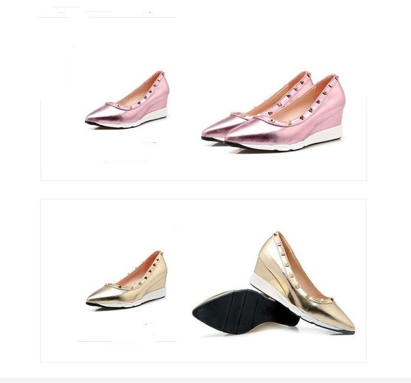 

women's shoes in spring and autumn slope heel pointed end@2039, Black