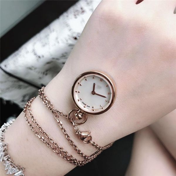 

wristwatches h clock pendant necklace natural pearl fritillary wrist watch chain bracelet pocket male and female, Slivery;brown