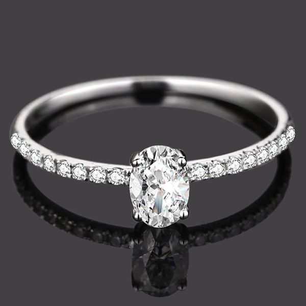 

cluster rings 14k white gold 1 moissanite diamond ring women elegant oval cut wedding party engagement anniversary d color, Golden;silver