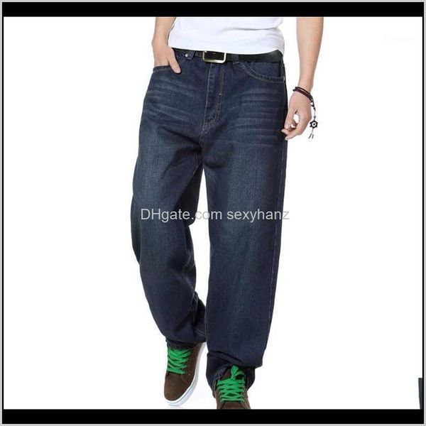 

mens plus size 40 46 loose baggy casual denim pants straight trousers streetwear hiphop harem jeans men clothing1 gdpge lppk3, Blue