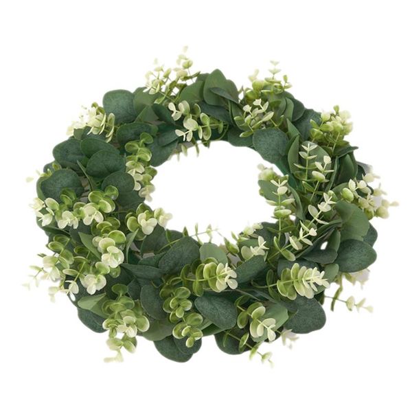

eucalyptus wreath, spring artificial green leaves wreath for front door window wall decoration decorative flowers & wreaths