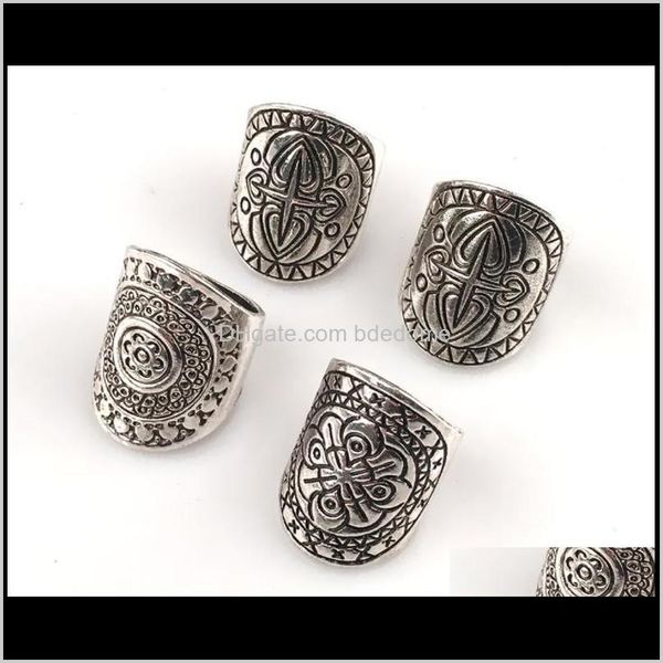 

cluster rings drop delivery 2021 blingbling vintage engraving geometric totem bohemian ring wide version four models to choose from jewelry, Golden;silver