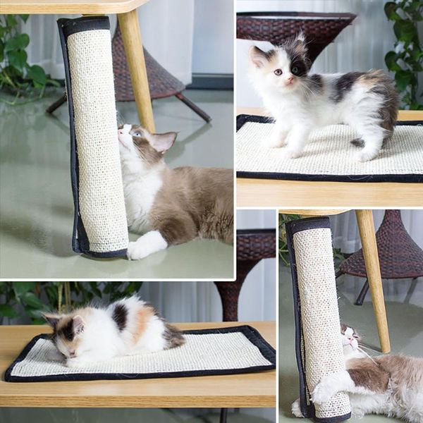 

furniture sofa foot protect cat scratching natural sisal mat cats toys stitching kitten scratch board pad pet supply