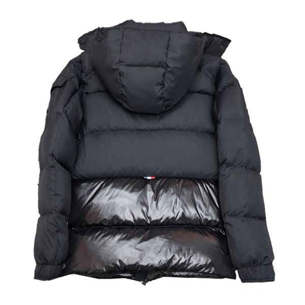 

2022 maya mens down jackets color bar design and embroideryletter badge womens parkas 2color size1-5, Black