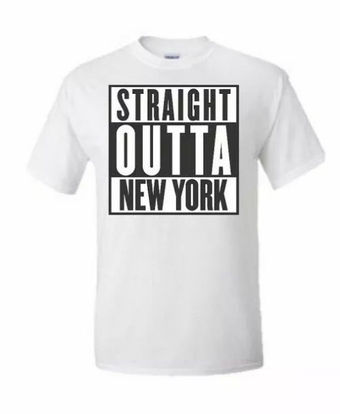 

straight outta new york nyc t shirt tee 5 boroughs new york city graffiti, White;black