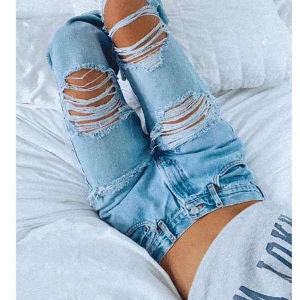 

light slim fashion denim pants, Blue