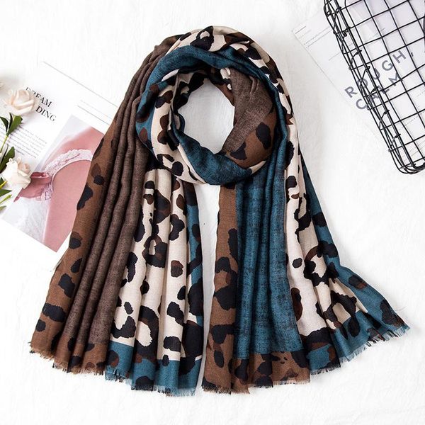 

scarves spring and summer arrival casual trend beautiful light scarf sunscreen beach comfortable wild leopard, Blue;gray