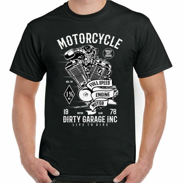 

motorcycle t-shirt dirty garage motorcycle chopper biker who man indian club, White;black