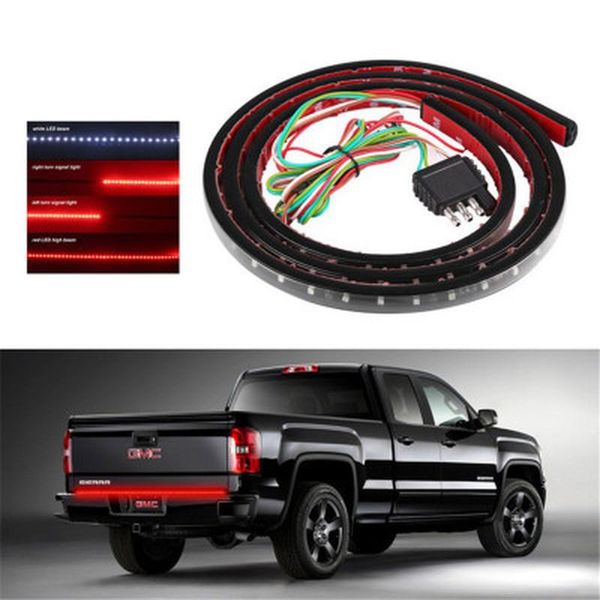 

strips european and american pickup truck light bar led brake turn signal car tail 48 inch 60 two-color double row