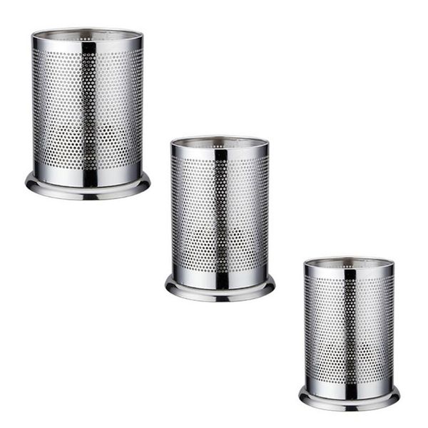 

chopsticks 3pcs draining storage holders household cutlery baskets (silver)