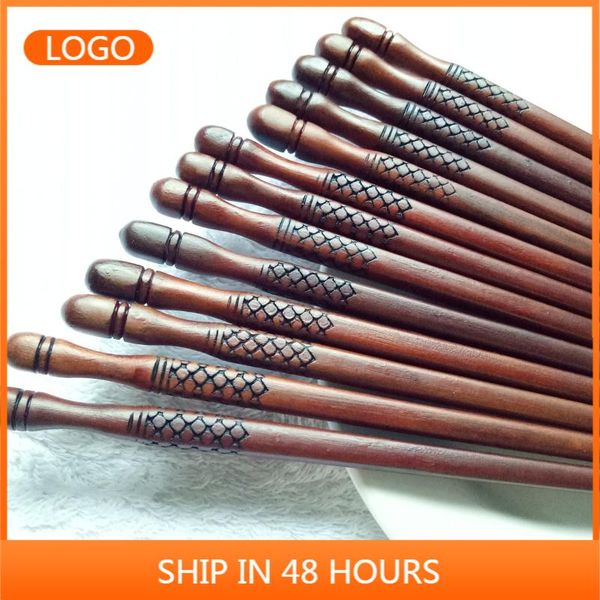 

chopsticks ironwood chinese wooden manual buffing patterns round creative crafts wood home tableware