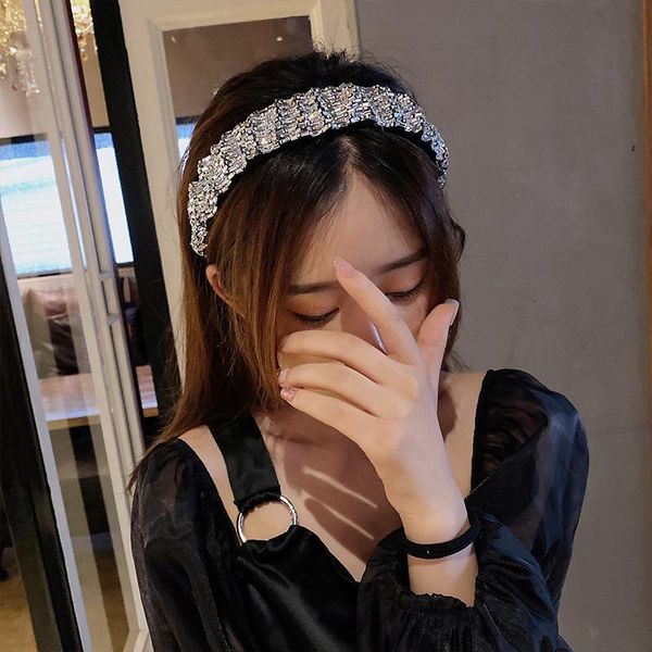 

hair clips & barrettes french elegant shiny diamond-studded headband, wide-brimmed niche design sense, everyday all-match jewelry, Golden;silver