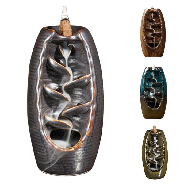 

fragrance lamps backflow incense holder ceramic waterfall burner for home office room dÃ©cor creative nordic style