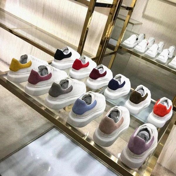 En kaliteli Erkek Kadın Rahat Ayakkabılar Moda Sneakers Siyah Beyaz Deri Eğitmenler Süet Platformu Düz loafer 36-44