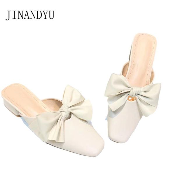 

slippers bow low heels mules shoes women summer for block square toe half fashion comfortable, Black