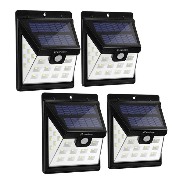 

zanflare hj001 22 led solar floodlight(4 pack) - black