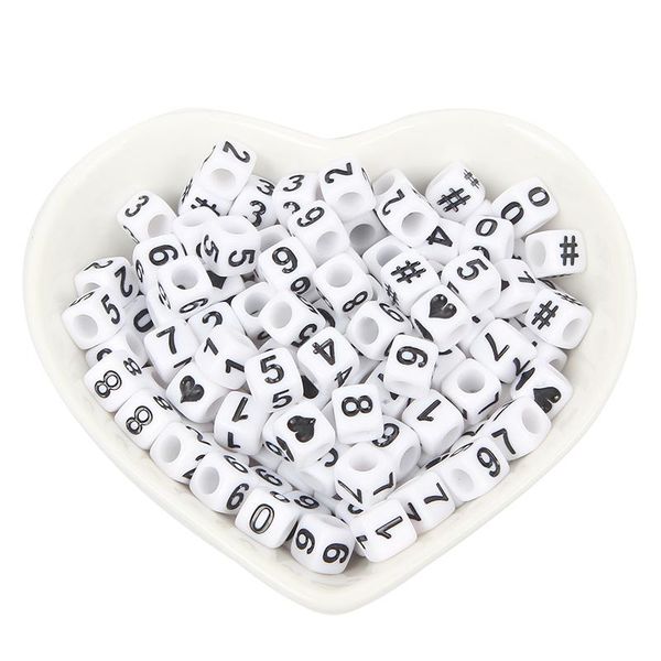 

other mixed white bottom black digital acrylic bead charm loose spacer beads for jewelry making diy needlework bracelet accessories