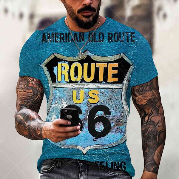 

t-shirt fashion new us highway 66 printed men's street fashion flow dry short sve t-shirtxcbu, White;black