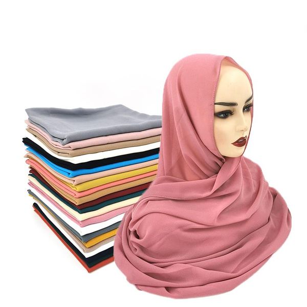 

scarves muslim women chiffon hijab scarf plain shawl soft lady hair, Blue;gray