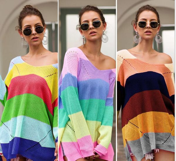 

women's hoodies & sweatshirts good quality women designer sweaters spring autumn casual lady striped clothing 3 colors moia, Black