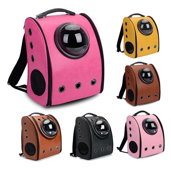 

cat carriers,crates & houses pets backpack small dog puppy carrier bag box pu leather breathable cats double shoulder portable outdoor pet c