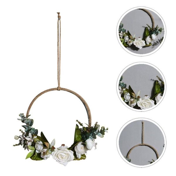 

pc pastoral flower hoop creative tapestry simple wall adornment (white) decorative flowers & wreaths