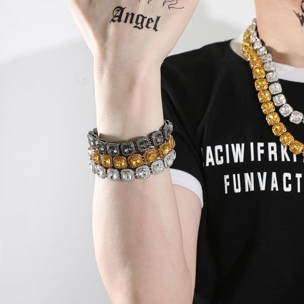 

charm bracelets shine big crystal luxury bracelet twinkle man women cool bling delicacy accessories vintage motorcycle jewelry, Golden;silver