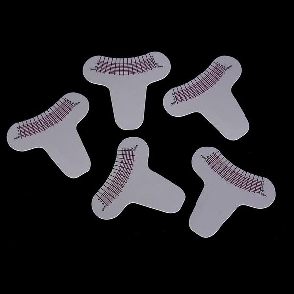 

false eyelashes 5pcs eyebrow stencils ruler for measure length and curling degree rule
