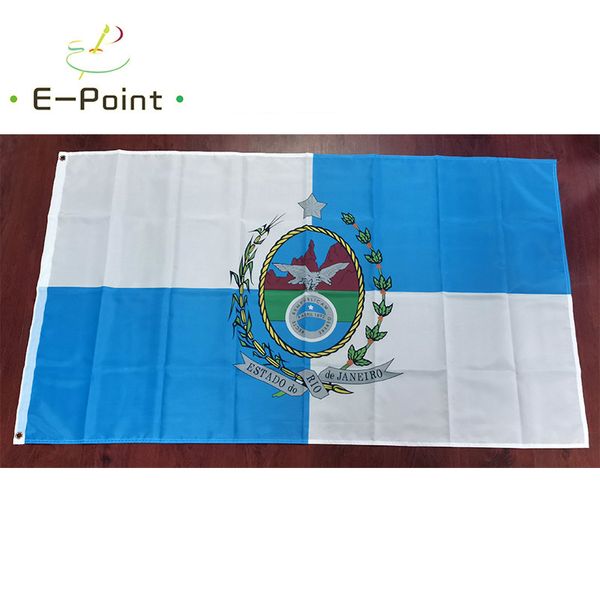 Brasilien-Staatsflagge Rio de Janeiro, 90 cm x 150 cm, Polyester-Flagge, Banner-Dekoration, fliegende Hausgarten-Flagge, festliche Geschenke