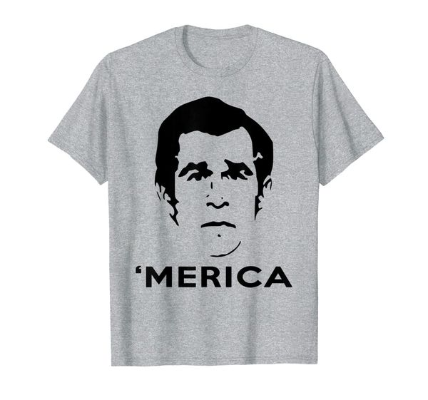 

george w. bush merica t shirt, White;black