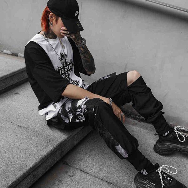 

men's pants pant streetwear detachable shorts men black joggers multi-pocket fashion camouflage mens hip hop casual sweat n07u