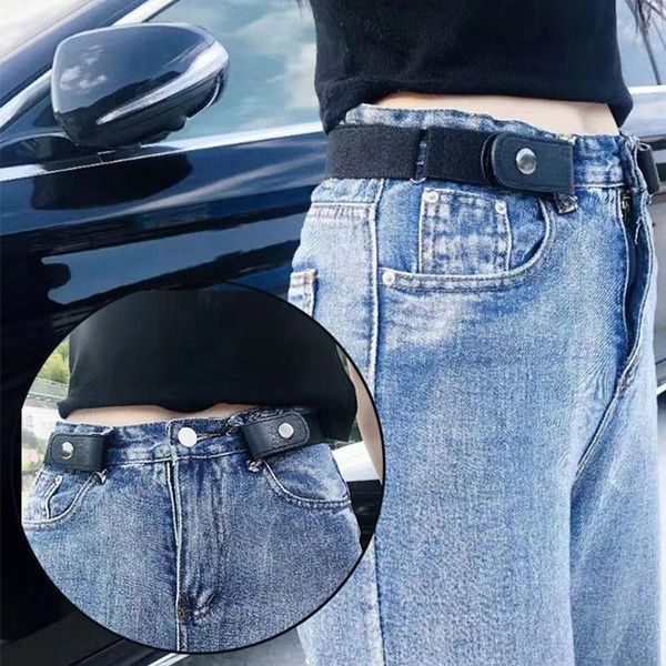 

belts adults buckle-waist belt for jeans pants,no buckle stretch elastic women/men no hassle muti-color, Black;brown