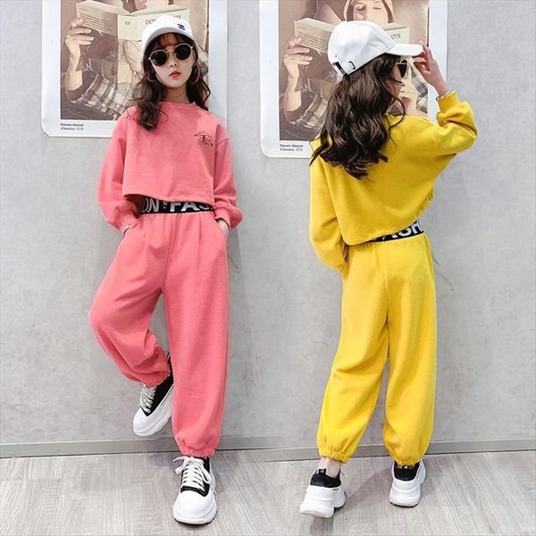 

kids tracksuit for girls clothing sets spring autumn toddler clothes outfit suit children 6 10 12 year, White