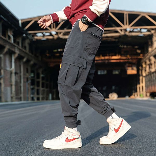 

pants men's sports legged youth trend loose cropped casual work clothes leggings 6j7u, Black