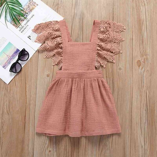

summer girls' lace sleeve solid color backless dress princess dress, Red;yellow