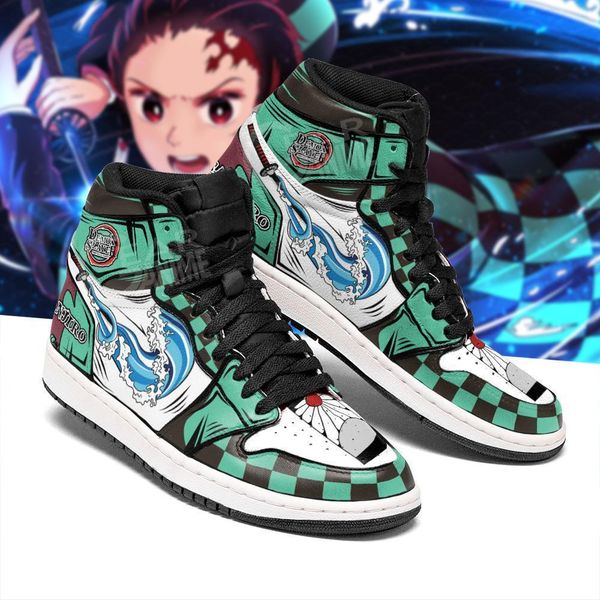 

tanjiro water skill sneakers demon slayer anime shoe boots leather