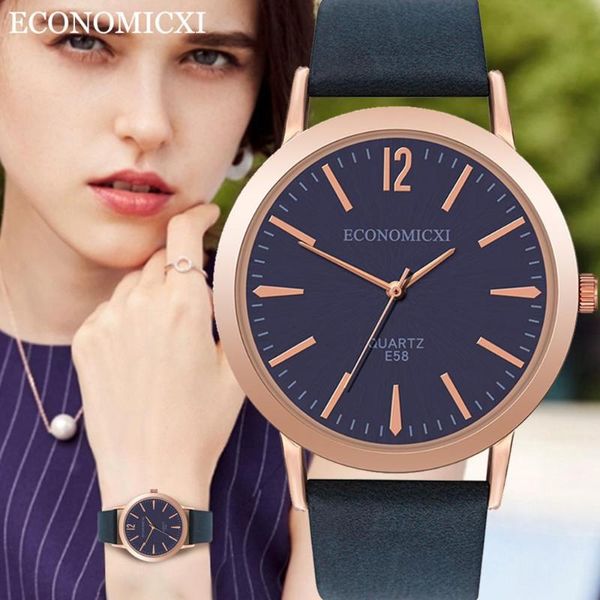 

women's leather strap watches casual quartz analog round dial wrist watch gifts female for women woman wristwatches, Slivery;brown