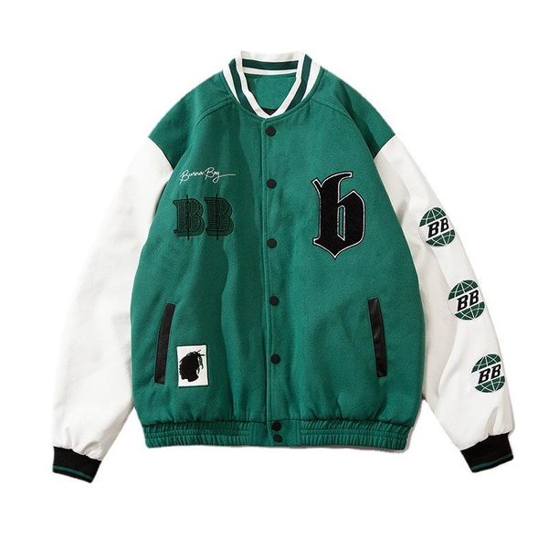 

men's jackets vintage american fashion autumn baseball uniform men streetwear letter embroidery varsity jacket loose casual bomber co, Black;brown